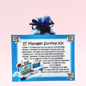 Kit de sobrevivência do gerente de TI ~ Presente de novidade divertido e alternativa de cartão | Presente de aniversário | Cartões comemorativos | Presente personalizado | Lembrança