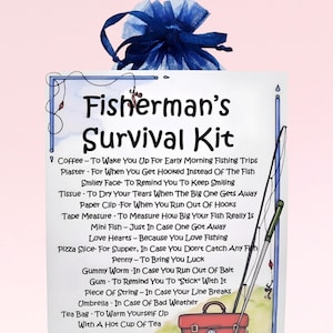 Kit de survie du pêcheur ~ Alternative amusante au cadeau et à la carte | Cadeau d'anniversaire | Cartes de voeux | Souvenir personnalisé pour un pêcheur