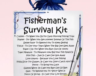 Fisherman's Survival Kit ~ Fun Novelty Gift & Card Alternative | Birthday | Greeting Cards | Unique Gift for a Fisherman | Personalised Gift