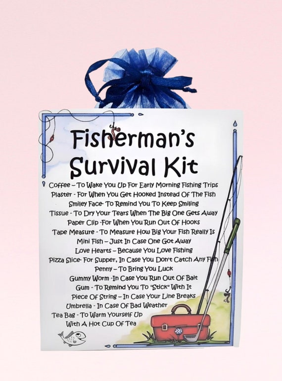 Fisherman's Survival Kit Fun Novelty Gift & Card Alternative Birthday  Greeting Cards Unique Gift for a Fisherman Personalised Gift 
