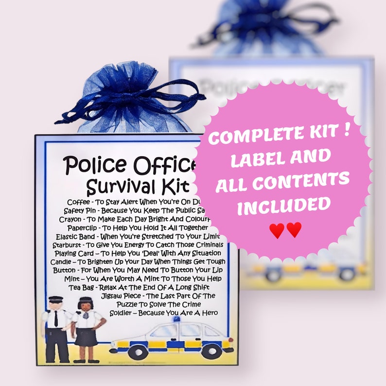 Police Officer Survival Kit ~ Fun Novelty Gift & Card Alternative | Birthday Present | Greeting Cards | Unique Personalised Police Gift