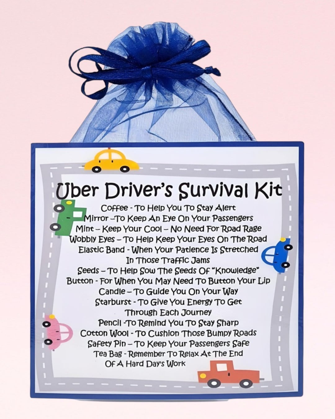 Uber Driver's Survival Kit Fun Novelty Gift & Card Birthday Present
