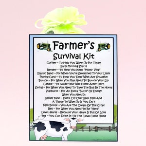 Kit di sopravvivenza per agricoltori ~ Divertente regalo originale e alternativa al biglietto / Regalo di compleanno / Biglietti di auguri / Regalo personalizzato per un contadino