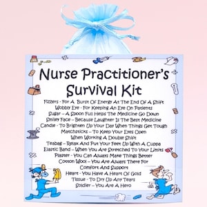 Nurse Practitioner's Survival Kit ~ Fun Novelty Gift & Card | Birthday Present | Greeting Cards | Personalised Gift for a Nurse | Keepsake