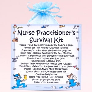 Nurse Practitioner's Survival Kit ~ Fun Novelty Gift & Card | Birthday Present | Greeting Cards | Personalised Gift for a Nurse | Keepsake