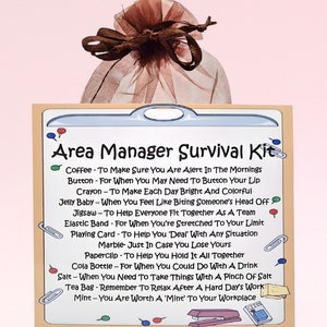 Kit de supervivencia para gerentes de área ~ Regalos y tarjetas novedosos y divertidos como alternativa / Regalo de cumpleaños / Tarjetas de felicitación / Agradecimiento / Regalo de oficina personalizado