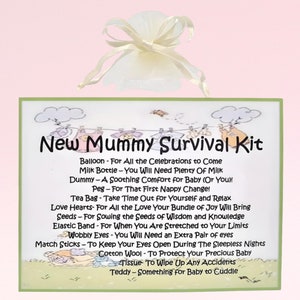 Nouveau kit de survie pour maman ~ alternative amusante aux cadeaux et aux cartes | Souvenir | Félicitations | Futurs parents | Nouveau bébé | Cadeau baby shower