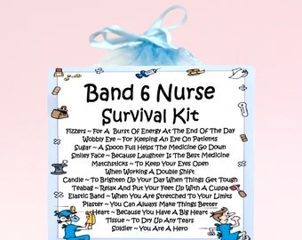 Band 6 Nurse Survival Kit ~ Fun Novelty Gift & Card | Birthday Present | Greeting Cards | Thank You | Personalised Gift for a Nurse