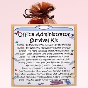 Kit de supervivencia para administradores de oficina ~ Regalo y tarjeta novedosos y divertidos / Regalo de cumpleaños / Tarjetas de felicitación / Nuevo trabajo / Regalo personalizado / Recuerdo