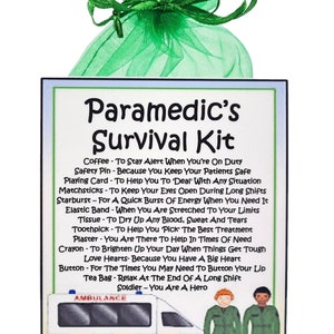 Paramedic's Survival Kit ~ Fun Novelty Gift & Card Alternative | Birthday Present | Greeting Cards |  Personalised Gift for a Paramedic