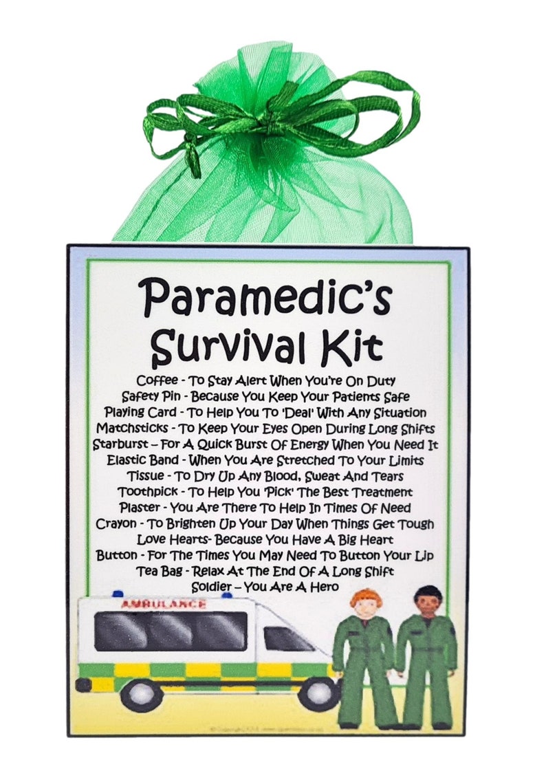 Paramedic's Survival Kit ~ Fun Novelty Gift & Card Alternative | Birthday Present | Greeting Cards |  Personalised Gift for a Paramedic