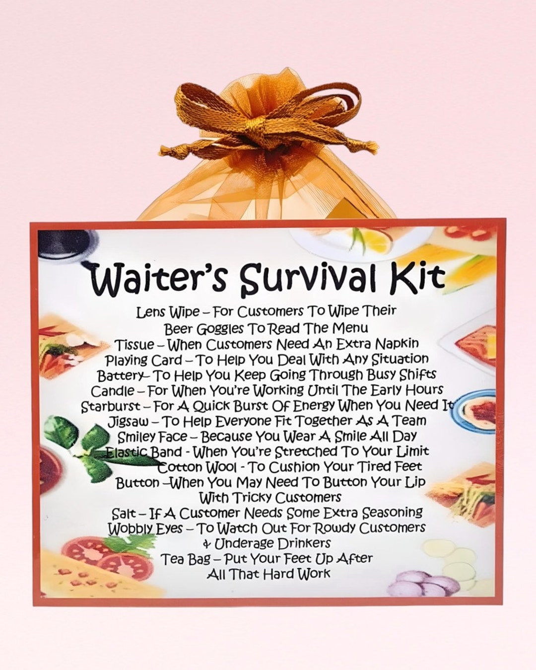 Waiter Kit Waiter's Survival Kit ~ Fun Novelty Gift & Card Alternative | Birthday ...