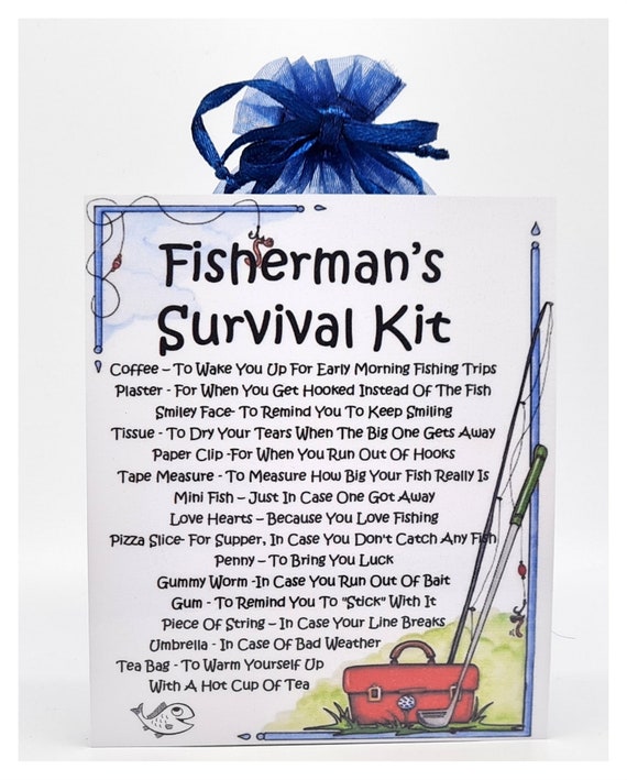 Fisherman's Survival Kit Fun Novelty Gift & Card Alternative Birthday  Greeting Cards Unique Gift for a Fisherman Personalised Gift 