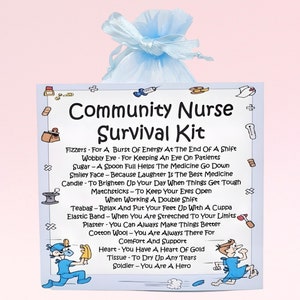 Community Nurse Survival Kit ~ lustiges Geschenk & Karte | Geburtstagsgeschenk | Grußkarten | Geschenk für eine Krankenschwester | Personalisierte Andenken