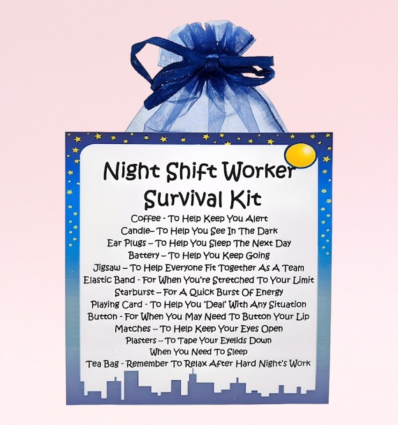 Night Shift Worker Survival Kit ~ Fun Novelty Gift & Card Alternative | Birthday Present | Greeting Cards | Unique Personalised Gift
