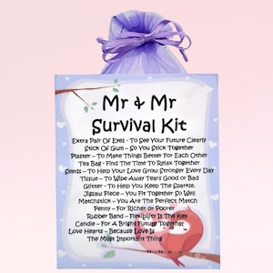 Kit di sopravvivenza Mr & Mr (Mister e Mister Maschio dello stesso sesso) ~ Regalo di nozze originale e divertente / Ricordo personalizzato / Unione civile