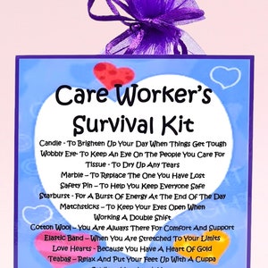 Care Worker's Survival Kit ~ Spaß, Neuheit Geschenk & Karte | Geburtstagsgeschenk | Grußkarten | Danke |Personalisiertes Geschenk für Pflegekräfte