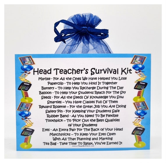 Teachers Survival Kit Thank You Christmas Fun Novelty Personal Gift for Teacher