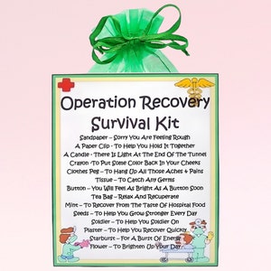 Operation Recovery Survival Kit ~ Fun Novelty Gift & Card Alternative | Keepsake | Good Luck Gift | Get Well Soon Card | Personalised Gift
