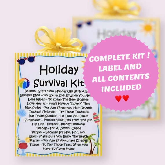 Holiday Survival Kit Fun Novelty Gift Greetings Card Alternative