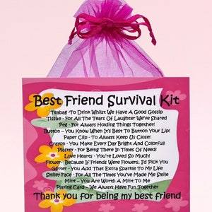 Survivalkit beste vriend ~ Leuk nieuwigheidscadeau en -kaart | Verjaardagscadeau | Wenskaarten | Gepersonaliseerde aandenken | Bedankcadeau voor beste vriend
