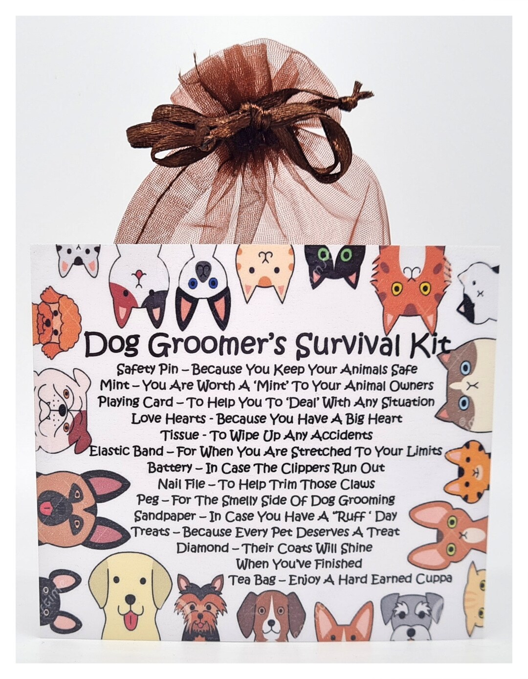 Dog Groomer's Survival Kit Fun Novelty Gift & Card Xmas Present
