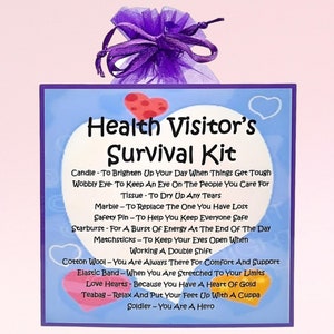 Health Visitor's Survival Kit ~ Leuk nieuwigheidscadeau en -kaart | Verjaardagscadeau | Wenskaarten | Gepersonaliseerd cadeau voor een gezondheidsbezoeker