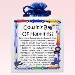 Kit de survie du cousin (homme) ~ Alternative amusante et originale aux cadeaux et aux cartes | Cadeau d'anniversaire | Cartes de voeux |  Cadeau personnalisé pour un cousin