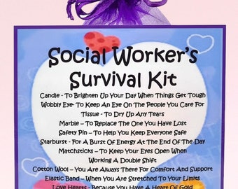 Social Worker&#39;s Survival Kit ~ Fun Novelty Gift & Card Alternative | Birthday Present | Greeting Cards | Personalised Social Worker Gifts