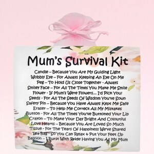 Mum&#39;s Survival Kit ~ Fun Novelty Gift & Card | Birthday Present | Greeting Cards | Personalised Keepsake for Mum | Mother&#39;s Day