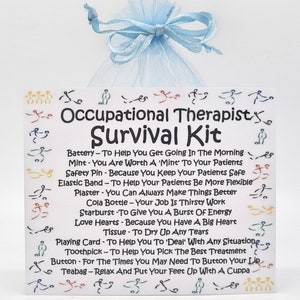 Occupational Therapist Survival Kit ~ Fun Novelty Gift & Card Alternative | Birthday Present | Greeting Cards | Personalised Thank You Gift