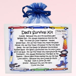 Kit de supervivencia para papá (NUEVO) ~ Regalo y tarjeta novedosos y divertidos / Regalo de cumpleaños / Tarjetas de felicitación / Regalo personalizado para papá / Día del padre