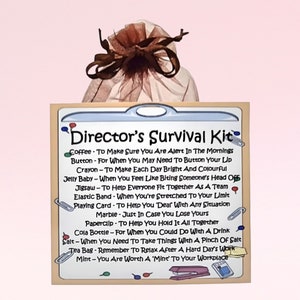 Director's Survival Kit ~ Fun Novelty Gift & Card Alternative | Birthday Present | Greeting Cards |  Personalised Director's Gift
