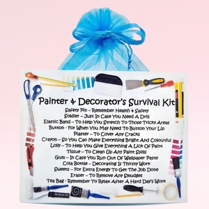 Kit di sopravvivenza per pittori e decoratori ~ Divertente regalo e biglietto di auguri / regalo di compleanno / ringraziamento / biglietti di auguri / regalo personalizzato