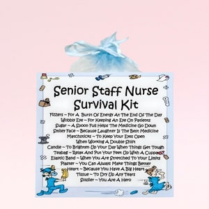 Kit de survie pour infirmière principale ~ alternative amusante au cadeau et à la carte | Cadeau d'anniversaire | Cartes de voeux | Cadeau personnalisé | Souvenir