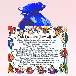 Cub Anführer Survival Kit ~ Lustiges Geschenk & Kartenalternative | Geburtstagsgeschenk | Grußkarten | Vielen Dank | Personalisiertes Geschenk