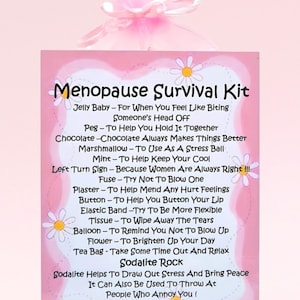 Kit de survie pour la ménopause ~ Alternative amusante au cadeau et à la carte | Cadeau d'anniversaire | Cartes de voeux | Cadeau unique et personnalisé pour elle
