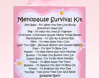 Menopause Survival Kit ~ Fun Novelty Gift & Card Alternative | Birthday Present | Greeting Cards | Unique Personalised Cheer Up Gift for Her