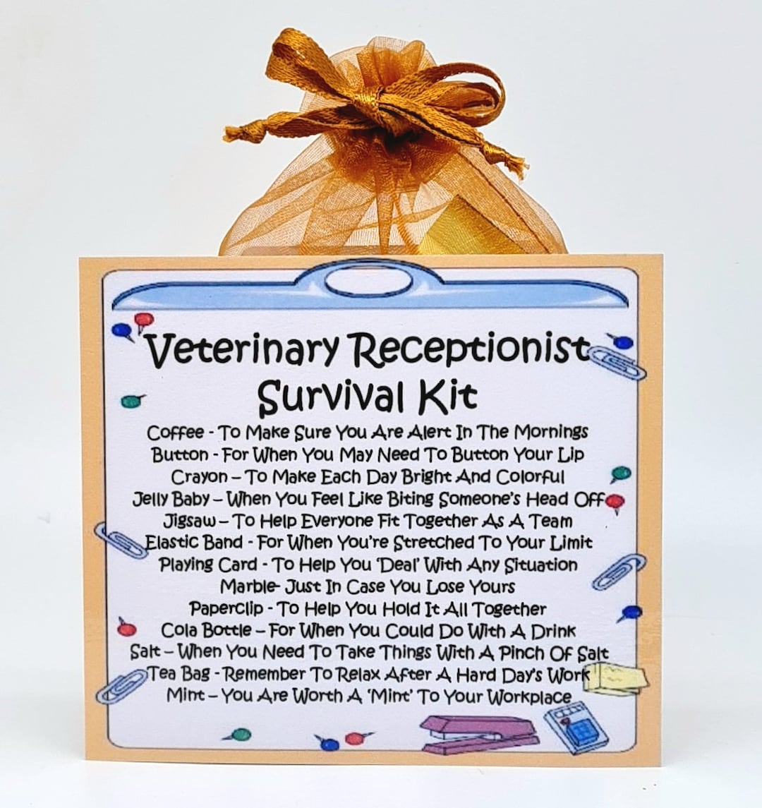 Veterinary Receptionist Survival Kit Fun Novelty Gift & Greetings Card