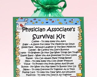 Physician Associate's Survival Kit ~ Fun Novelty Gift & Card | Birthday Present | Greeting Cards | Unique Personalised Gift | Keepsake