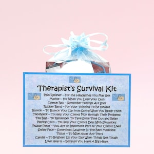 Survivalkit voor therapeut ~ Leuk nieuwigheidscadeau en kaartje | Verjaardagscadeau | Wenskaarten | Bedankt | Gepersonaliseerd cadeau voor een therapeut