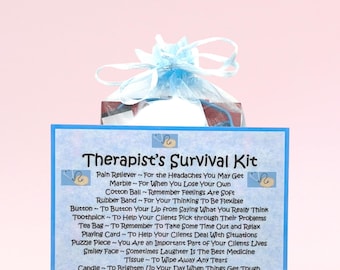 Therapist's Survival Kit ~ Fun Novelty Gift & Card | Birthday Present | Greeting Cards | Thank You | Personalised Gift for a Therapist