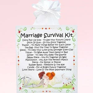 Kit di sopravvivenza per matrimonio (carino) ~ Regalo di nozze unico, divertente e originale, ricordo / anniversario / regalo di nozze personalizzato