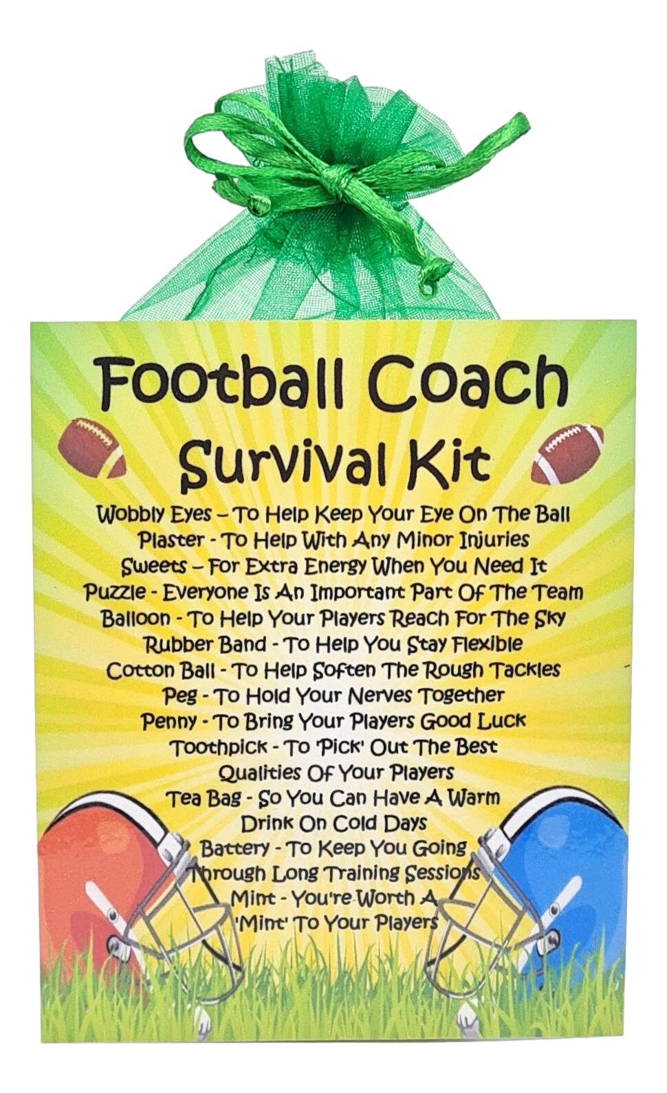 Football Coach USA Survival Kit ~ Fun Novelty Gift & Card