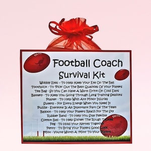 Kit de survie pour entraîneur de football (AFL) ~ alternative amusante pour le cadeau et la carte | Cadeau d'anniversaire | Cartes de voeux | Cadeau unique pour coach