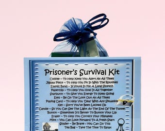 Prisoner’s Survival Kit ~ Fun Novelty Gift & Card Alternative | Birthday Present | Greeting Cards | Personalised Keepsake