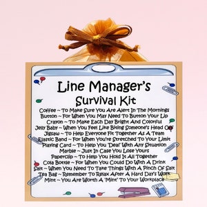 Kit de sobrevivência do gerente de linha - Presente e cartão divertidos e inovadores | Presente de aniversário | Cartões comemorativos | Presente exclusivo para gerente | Presente personalizado