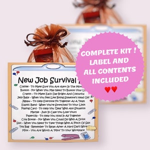 New Job Survival Kit Fun Novelty Gift & Card Alternative Greeting Cards Good Luck Farewell Gift New Job Congratulations Keepsake image 2