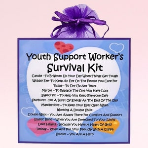 Trousse de survie pour intervenant auprès des jeunes ~ alternative amusante au cadeau et à la carte | Cadeau d'anniversaire | Cartes de voeux | Cadeau personnalisé