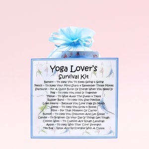 Kit de supervivencia para amantes del yoga: regalo novedoso y divertido y alternativa a las tarjetas. Regalo de cumpleaños. Tarjetas de felicitación. Regalo personalizado único.